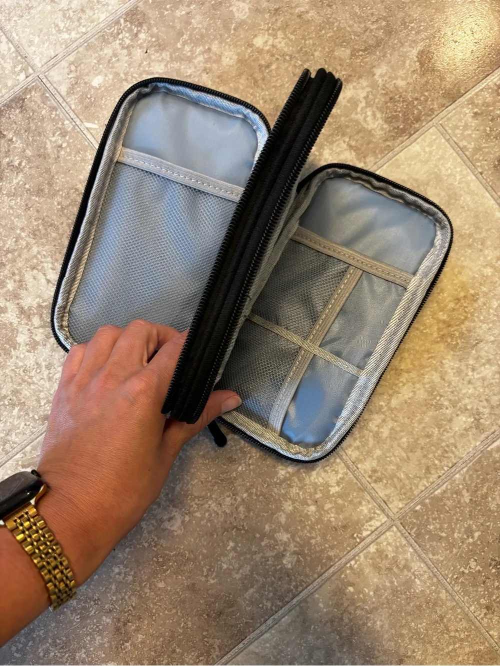 Portable Black Accessory Case - Compact Protective Pouch